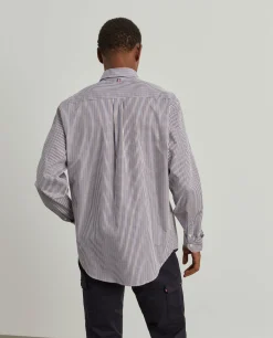 Camisa para homem regular fit de algodão com riscas|LION OF PORCHES Flash Sale