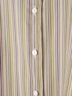 Camisa para mulher de algodão comprida com padrão de riscas|LION OF PORCHES Cheap