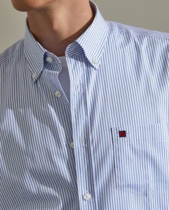 Camisa regular fit com padrão de riscas|LION OF PORCHES Clearance