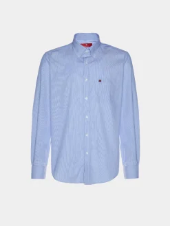 Camisa regular fit com padrão de riscas|LION OF PORCHES Store