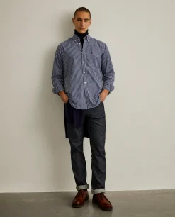 Camisa regular fit com padrão de xadrez|LION OF PORCHES Store
