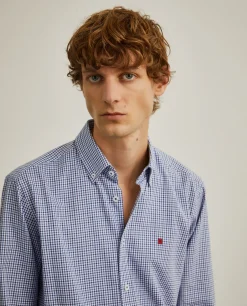Camisa regular fit com padrão de quadrados|LION OF PORCHES Outlet