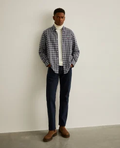 Camisa regular fit com padrão de xadrez|LION OF PORCHES Best Sale