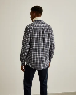 Camisa regular fit com padrão de xadrez|LION OF PORCHES Best Sale