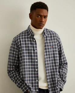 Camisa regular fit com padrão de xadrez|LION OF PORCHES Best Sale