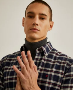 Camisa regular fit com padrão de xadrez|LION OF PORCHES Shop