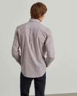 Camisa regular fit com padrão de riscas|LION OF PORCHES Best Sale