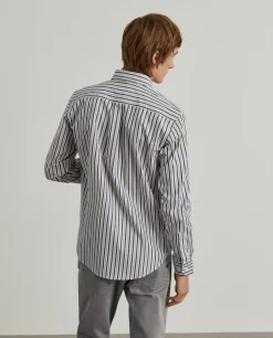 Camisa regular fit com padrão de riscas|LION OF PORCHES Online
