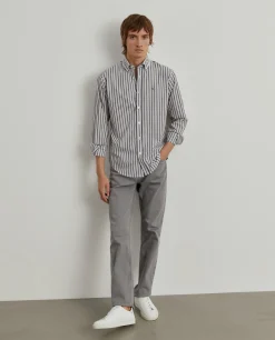 Camisa regular fit com padrão de riscas|LION OF PORCHES Online