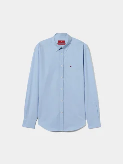 Camisa regular fit de algodão em cor lisa|LION OF PORCHES Online