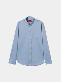 Camisa regular fit de algodão em cor lisa|LION OF PORCHES Shop