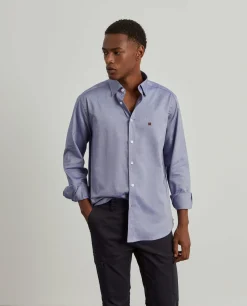 Camisa regular fit em tecido oxford|LION OF PORCHES Online