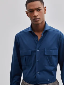 Camisa slim fit com bolsos|LION OF PORCHES Discount