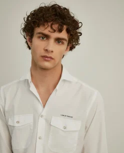 Camisa slim fit com bolsos garment dye|LION OF PORCHES Shop
