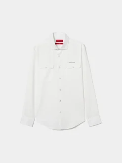Camisa slim fit com bolsos garment dye|LION OF PORCHES Shop