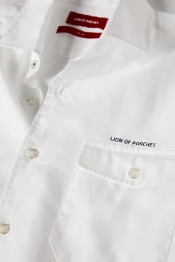 Camisa slim fit com bolsos garment dye|LION OF PORCHES Shop