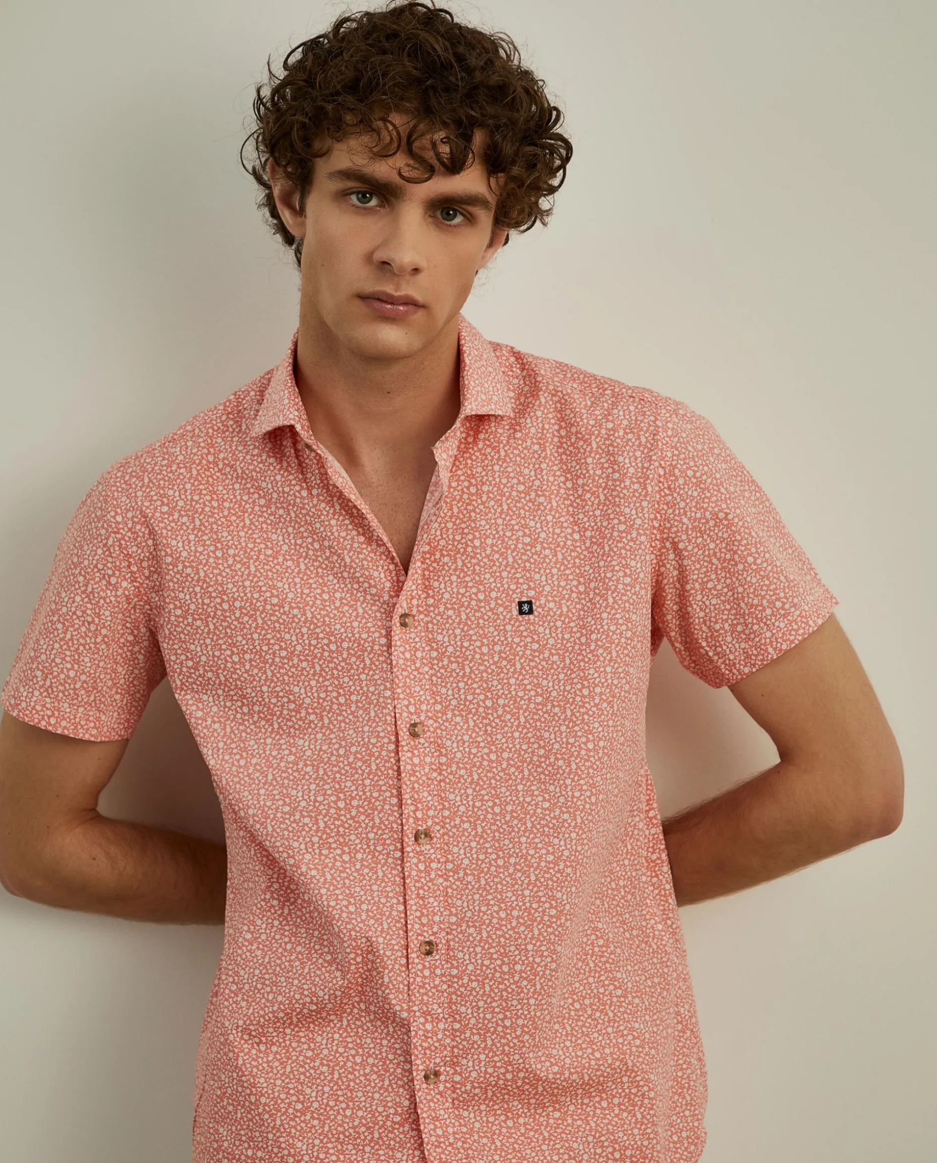 Camisa slim fit com flores|LION OF PORCHES Hot