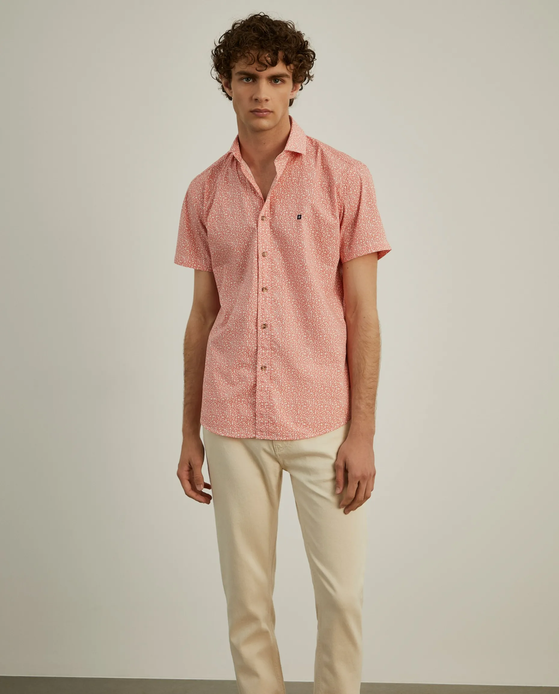 Camisa slim fit com flores|LION OF PORCHES Hot