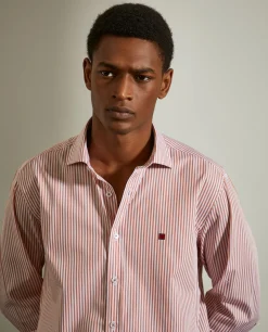 Camisa slim fit com padrão de riscas|LION OF PORCHES Cheap