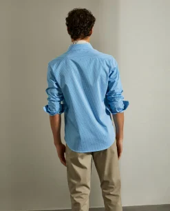 Camisa slim fit com padrão de quadrados|LION OF PORCHES Discount