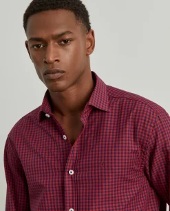 Camisa slim fit com padrão de quadrados|LION OF PORCHES Sale