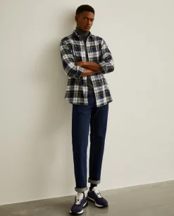 Camisa slim fit com padrão de xadrez|LION OF PORCHES Flash Sale
