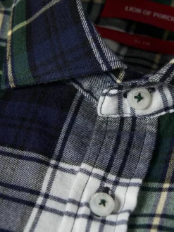 Camisa slim fit com padrão de xadrez|LION OF PORCHES Flash Sale