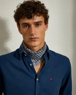 Camisa slim fit com textura|LION OF PORCHES Flash Sale
