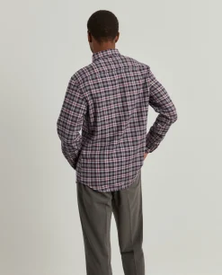 Camisa slim fit de algodão com padrão de xadrez|LION OF PORCHES Hot