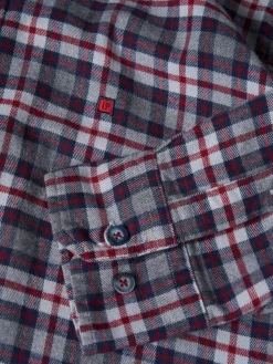 Camisa slim fit de algodão com padrão de xadrez|LION OF PORCHES Hot