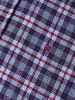 Camisa slim fit de algodão com padrão de xadrez|LION OF PORCHES Hot
