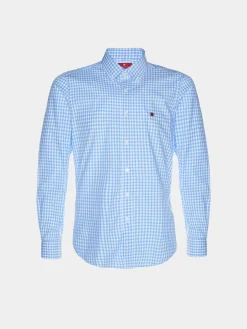 Camisa slim fit de algodão com padrão de xadrez|LION OF PORCHES Flash Sale
