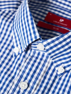 Camisa slim fit de algodão em cor lisa|LION OF PORCHES Best Sale