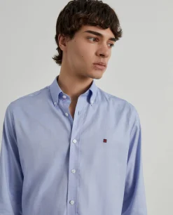 Camisa slim fit de algodão em cor lisa|LION OF PORCHES Shop