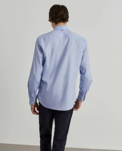 Camisa slim fit de algodão em cor lisa|LION OF PORCHES Shop