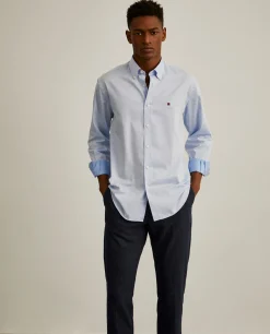 Camisa slim fit de algodão em cor lisa|LION OF PORCHES Clearance