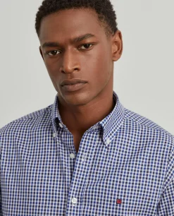 Camisa slim fit de algodão com padrão de xadrez|LION OF PORCHES Sale