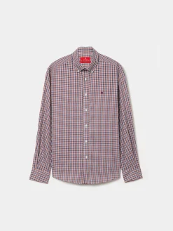 Camisa slim fit de algodão com padrão de xadrez|LION OF PORCHES Best