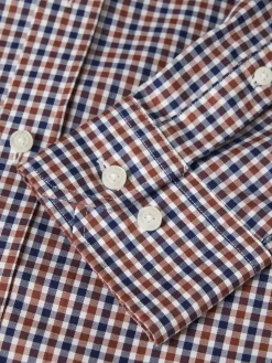 Camisa slim fit de algodão com padrão de xadrez|LION OF PORCHES Best