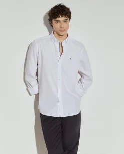 Camisa slim fit de algodão garment dye|LION OF PORCHES Outlet