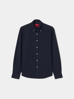 Camisa slim fit de algodão garment dye|LION OF PORCHES Outlet