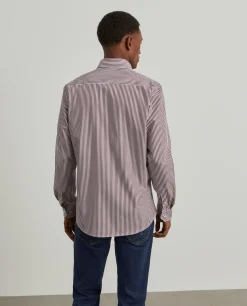 Camisa slim fit de algodão às riscas|LION OF PORCHES Best