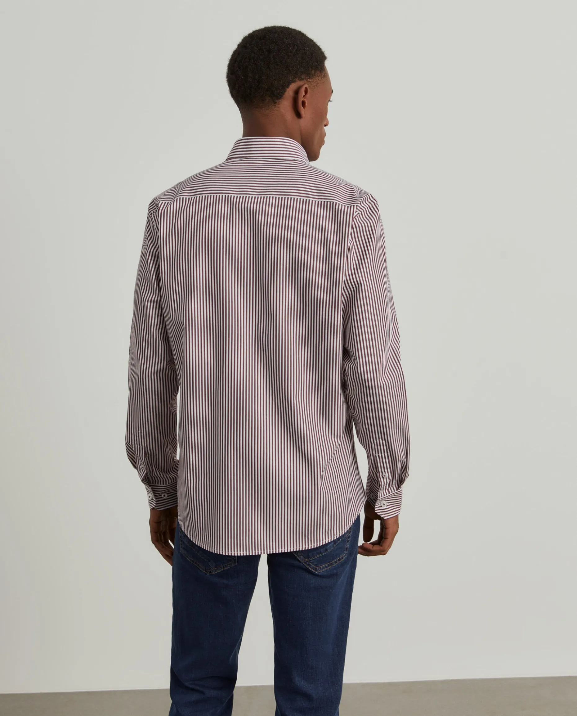 Camisa slim fit de algodão às riscas|LION OF PORCHES Best
