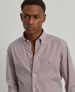 Camisa slim fit de algodão às riscas|LION OF PORCHES Best