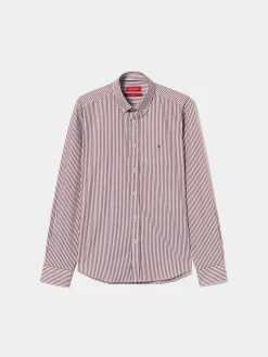 Camisa slim fit de algodão às riscas|LION OF PORCHES Best