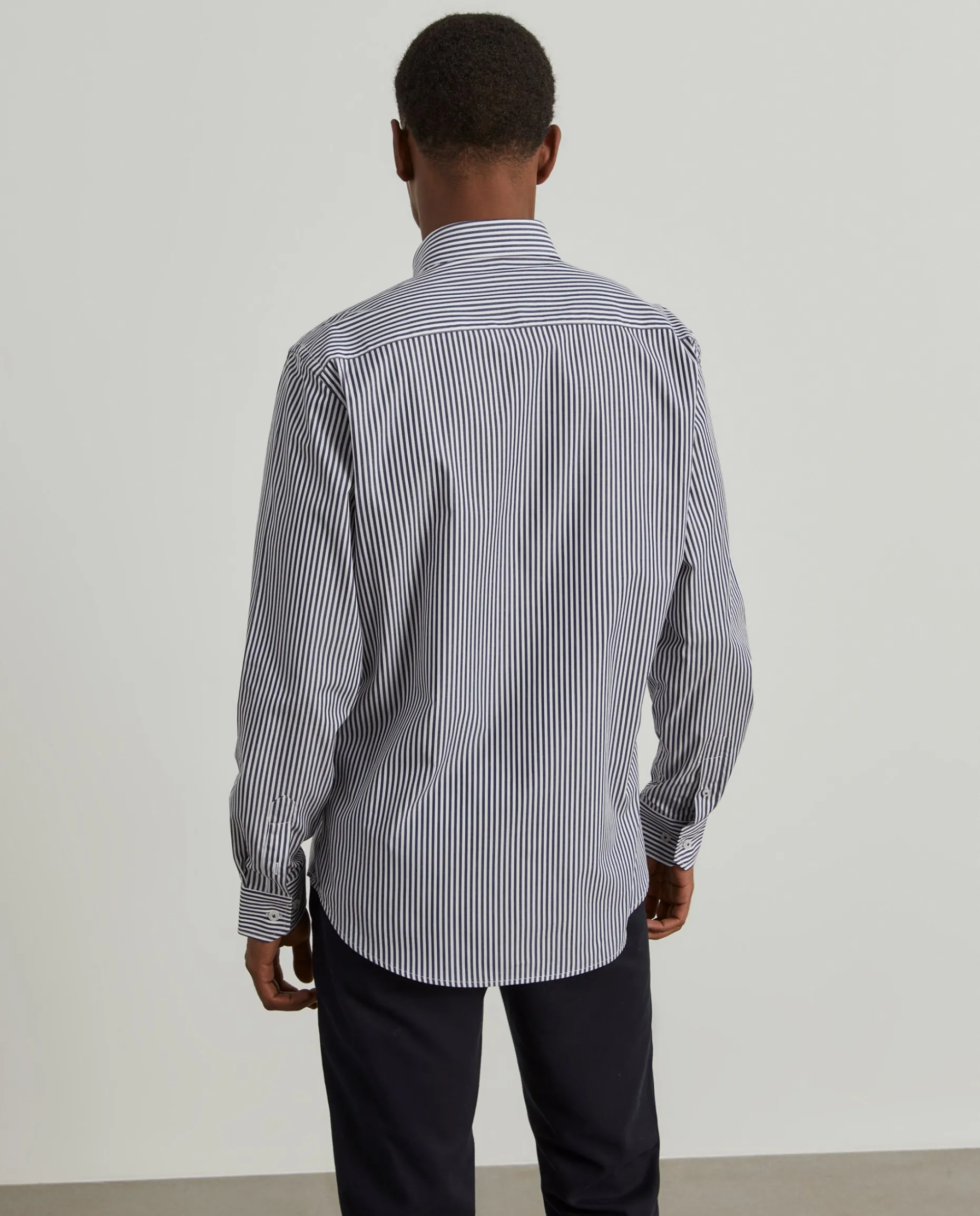 Camisa slim fit de algodão às riscas|LION OF PORCHES Clearance