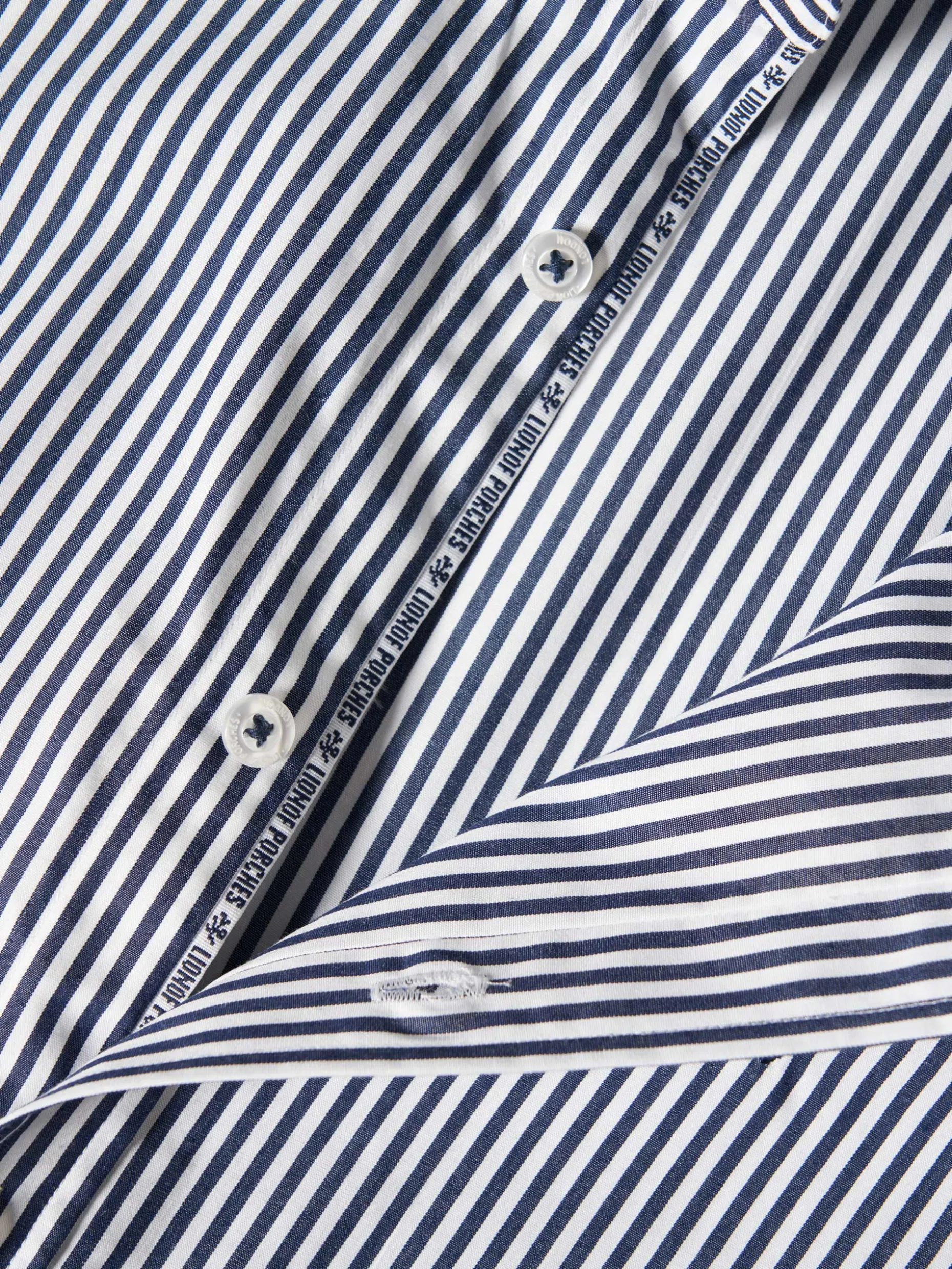 Camisa slim fit de algodão às riscas|LION OF PORCHES Clearance