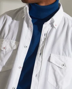Camisa slim fit de bombazine em cor lisa|LION OF PORCHES Hot