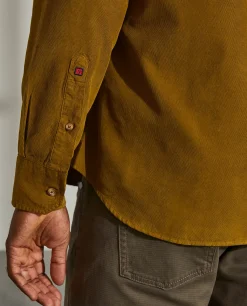 Camisa slim fit de bombazine em cor lisa|LION OF PORCHES Fashion
