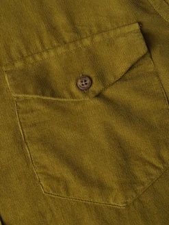 Camisa slim fit de bombazine em cor lisa|LION OF PORCHES Fashion